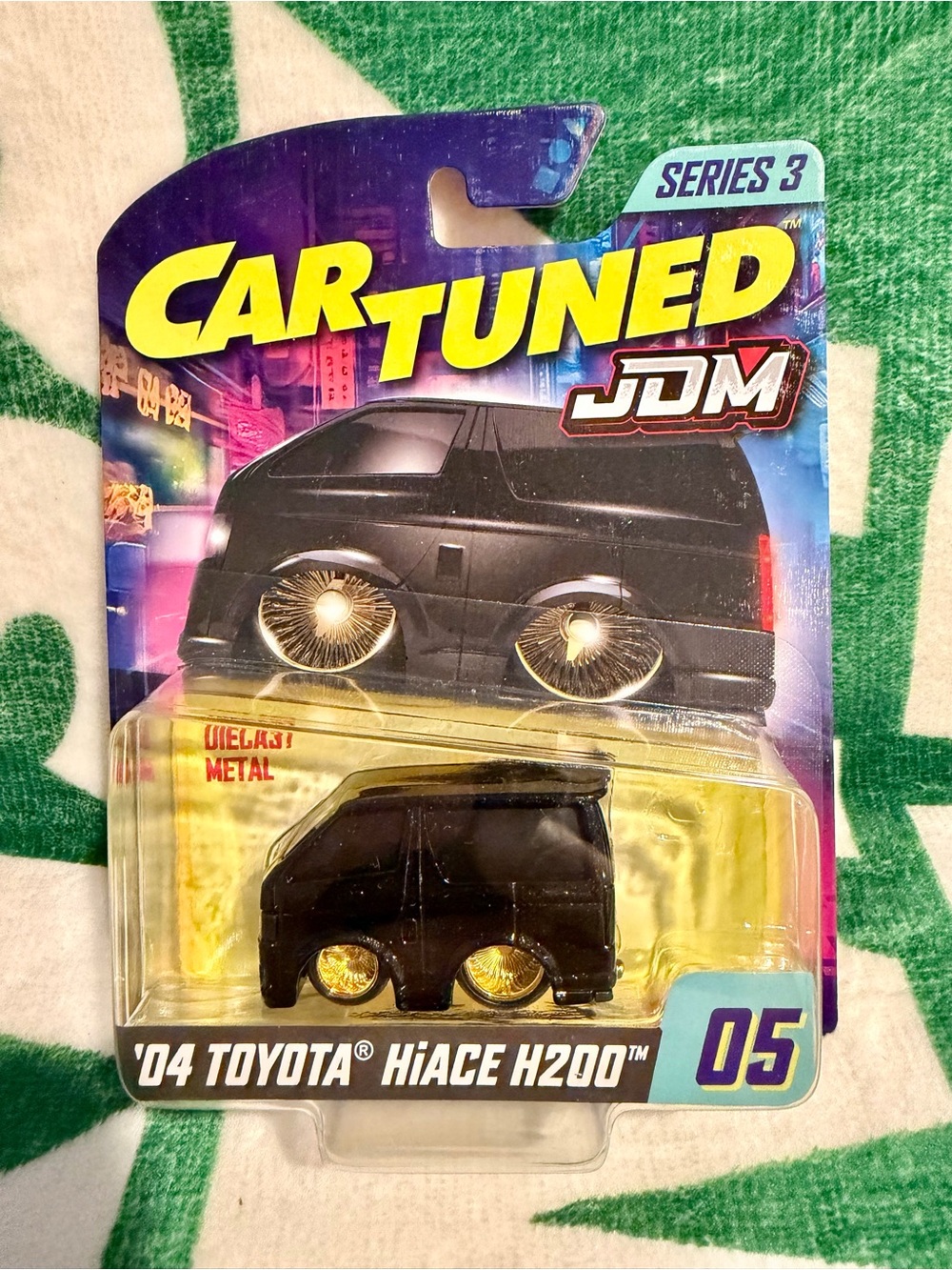 2025 MGA Car Tuned JDM Series 3 #5 04 Toyota HiAce H200 Black Cartuned Diecast